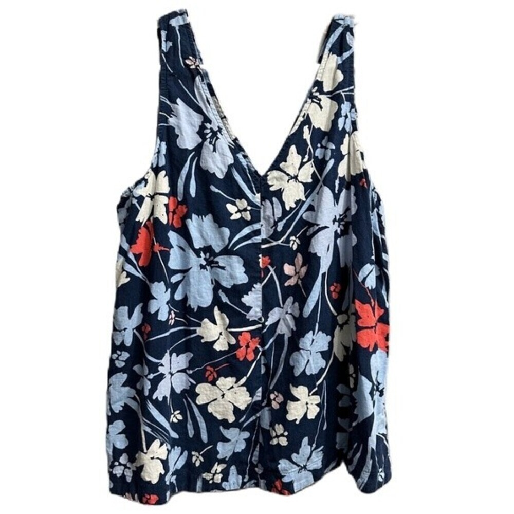 Time&Tru Floral V-Neck Woven Tank Top Medium 8-10 - Picture 10 of 16